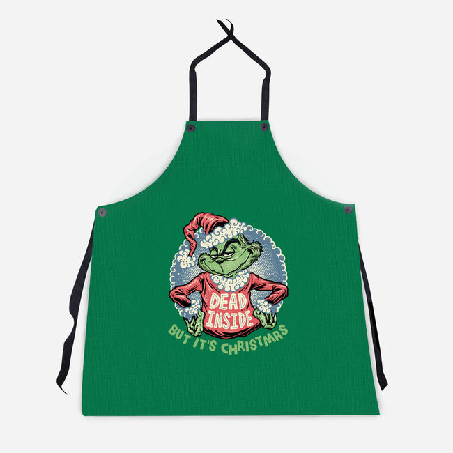 Dead Inside But It's Christmas-Unisex-Kitchen-Apron-glitchygorilla