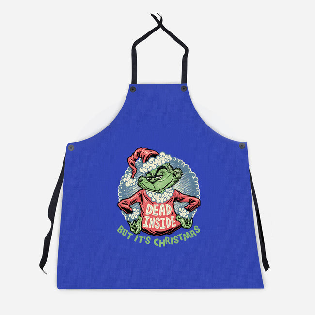 Dead Inside But It's Christmas-Unisex-Kitchen-Apron-glitchygorilla