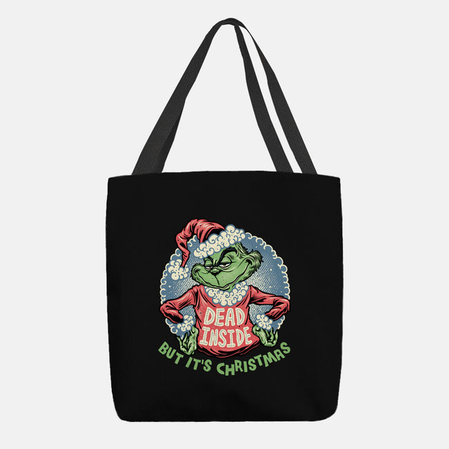 Dead Inside But It's Christmas-None-Basic Tote-Bag-glitchygorilla