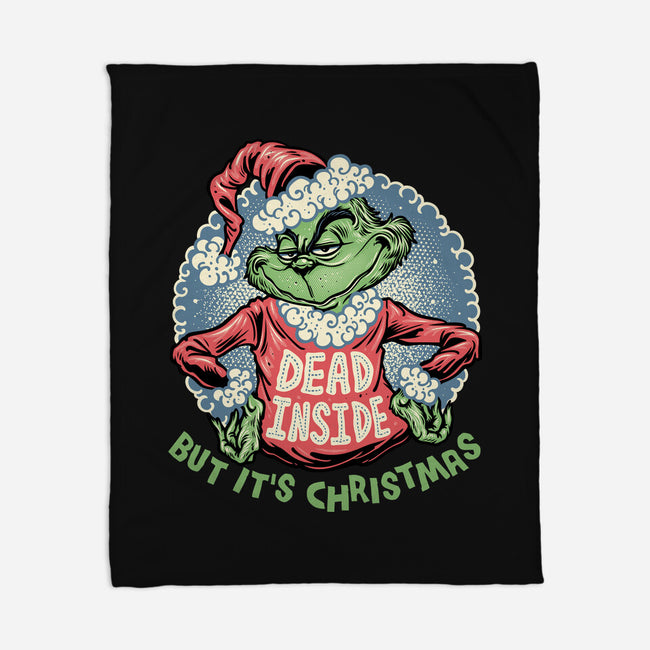 Dead Inside But It's Christmas-None-Fleece-Blanket-glitchygorilla