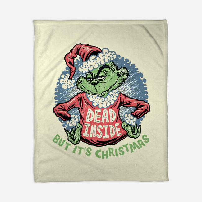 Dead Inside But It's Christmas-None-Fleece-Blanket-glitchygorilla