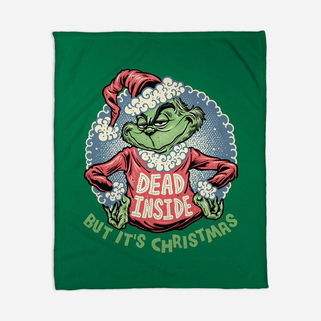 Dead Inside But It's Christmas-None-Fleece-Blanket-glitchygorilla