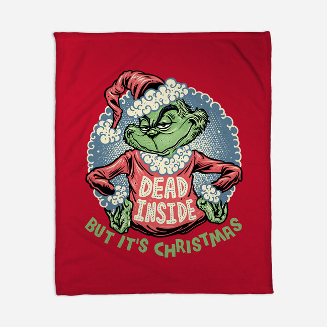 Dead Inside But It's Christmas-None-Fleece-Blanket-glitchygorilla