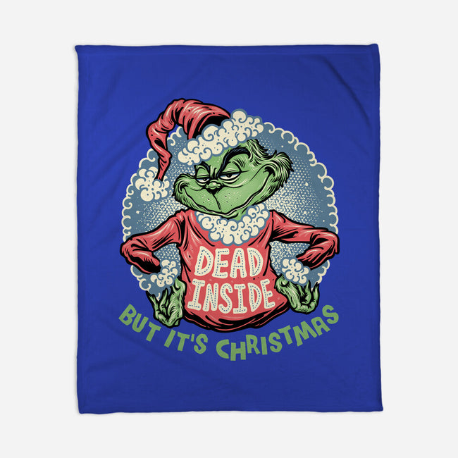 Dead Inside But It's Christmas-None-Fleece-Blanket-glitchygorilla