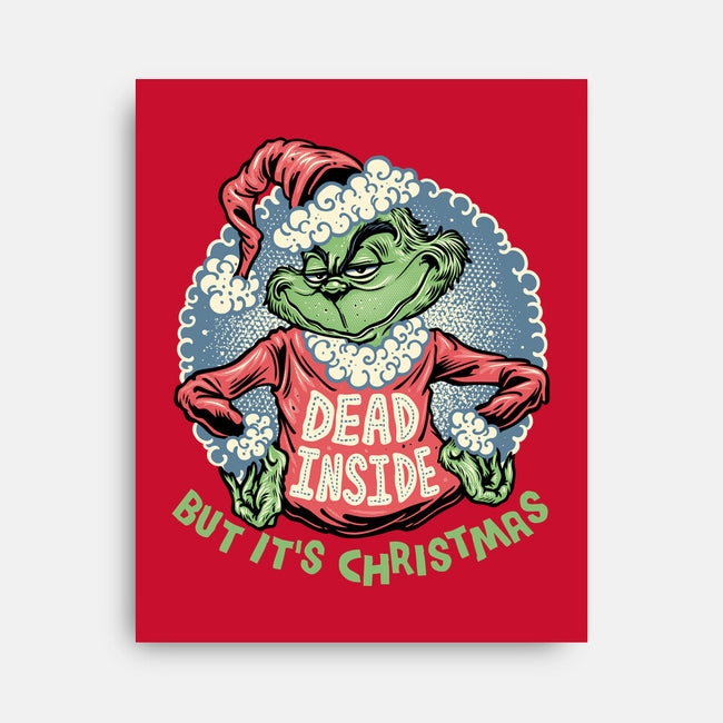 Dead Inside But It's Christmas-None-Stretched-Canvas-glitchygorilla