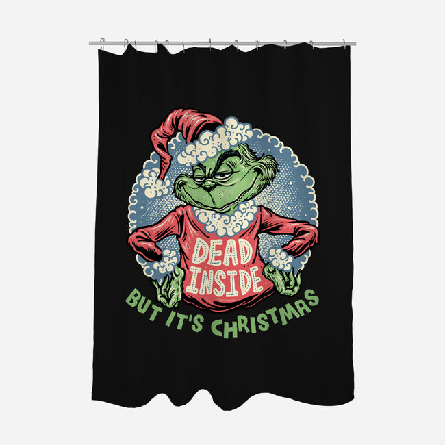Dead Inside But It's Christmas-None-Polyester-Shower Curtain-glitchygorilla
