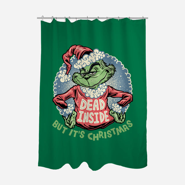 Dead Inside But It's Christmas-None-Polyester-Shower Curtain-glitchygorilla