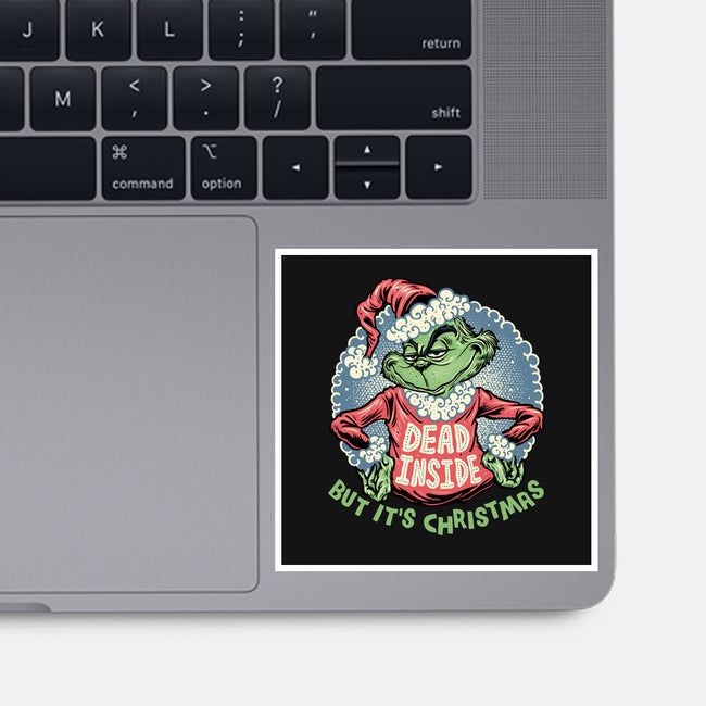 Dead Inside But It's Christmas-None-Glossy-Sticker-glitchygorilla