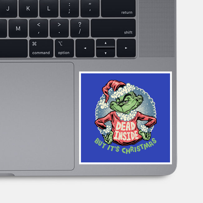 Dead Inside But It's Christmas-None-Glossy-Sticker-glitchygorilla