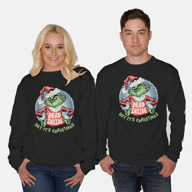 Dead Inside But It's Christmas-Unisex-Crew Neck-Sweatshirt-glitchygorilla
