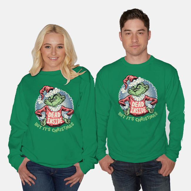 Dead Inside But It's Christmas-Unisex-Crew Neck-Sweatshirt-glitchygorilla