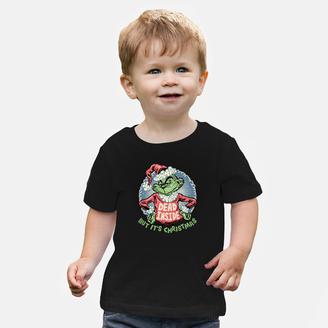 Dead Inside But It's Christmas-Baby-Basic-Tee-glitchygorilla