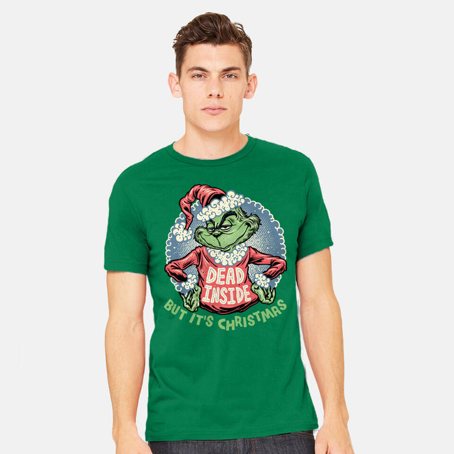Dead Inside But It's Christmas-Mens-Heavyweight-Tee-glitchygorilla