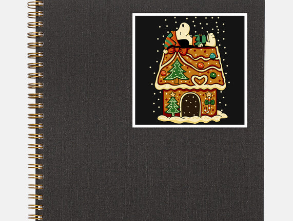 Snoopy On Gingerbread House