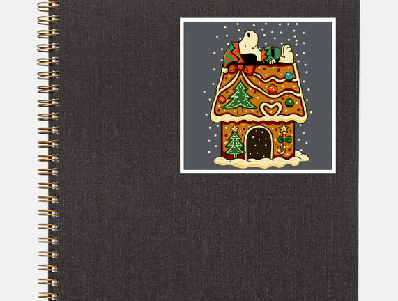 Snoopy On Gingerbread House