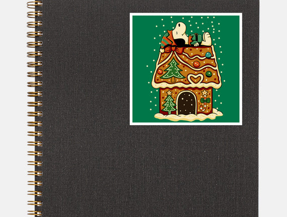 Snoopy On Gingerbread House