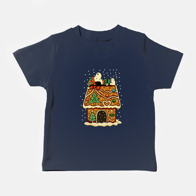 Snoopy On Gingerbread House-Baby-Basic-Tee-JamesQJO