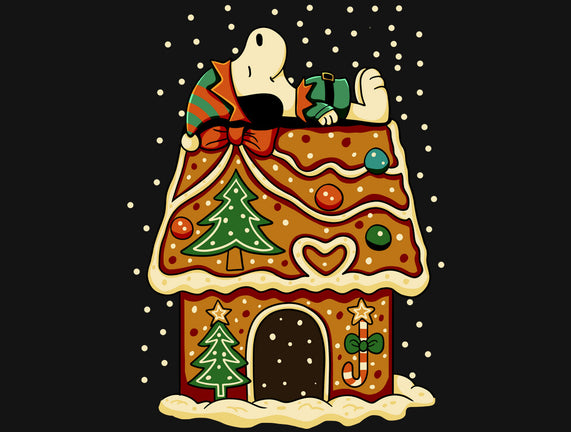 Snoopy On Gingerbread House