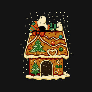 Snoopy On Gingerbread House