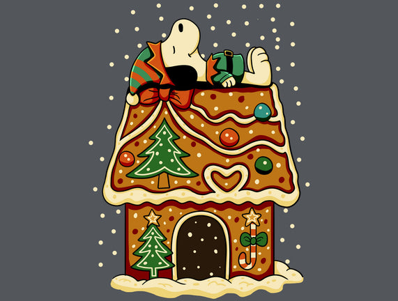 Snoopy On Gingerbread House