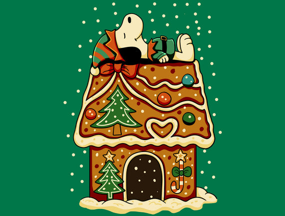 Snoopy On Gingerbread House