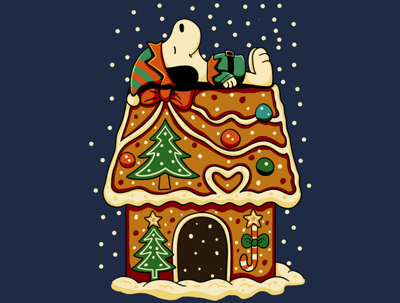 Snoopy On Gingerbread House