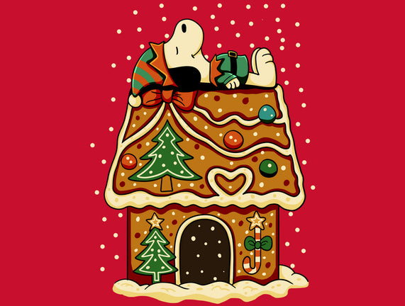 Snoopy On Gingerbread House
