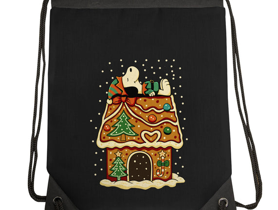 Snoopy On Gingerbread House