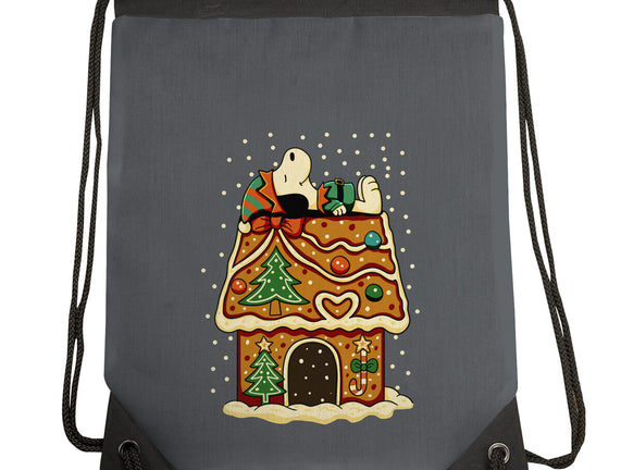 Snoopy On Gingerbread House