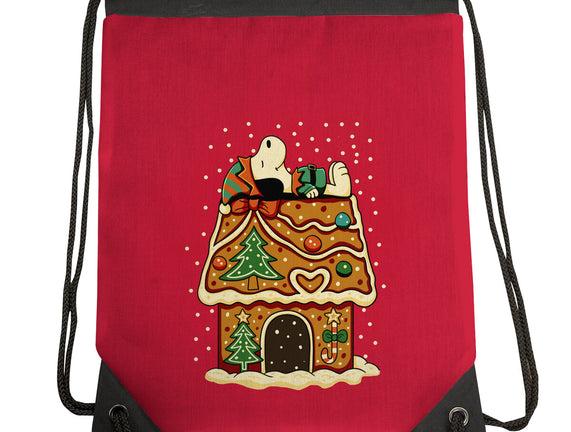 Snoopy On Gingerbread House