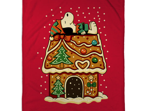 Snoopy On Gingerbread House