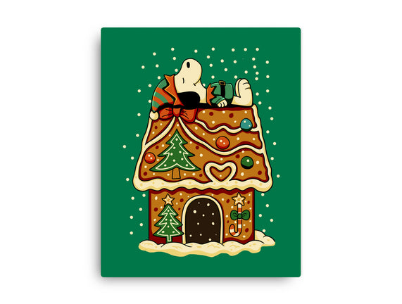 Snoopy On Gingerbread House