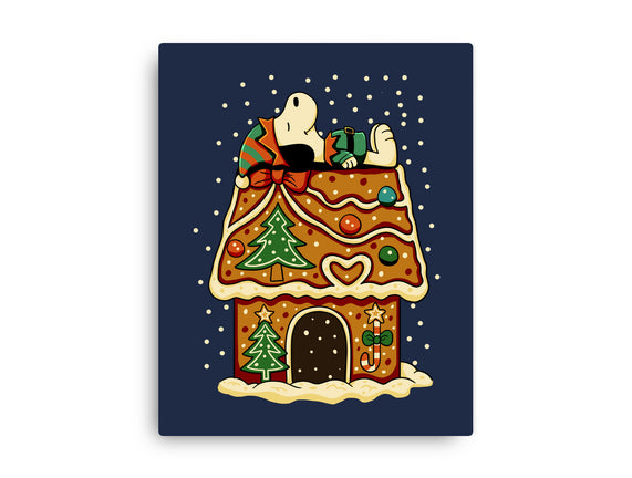 Snoopy On Gingerbread House