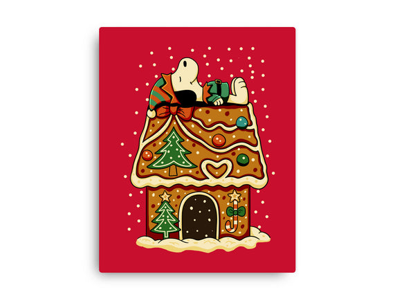 Snoopy On Gingerbread House