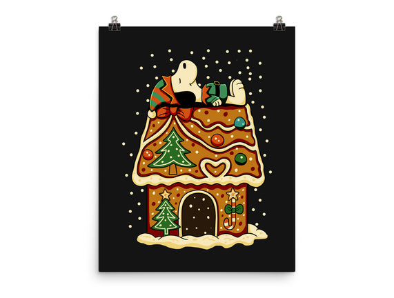 Snoopy On Gingerbread House