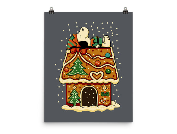 Snoopy On Gingerbread House