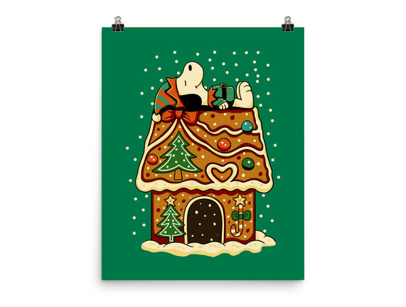 Snoopy On Gingerbread House