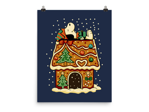 Snoopy On Gingerbread House