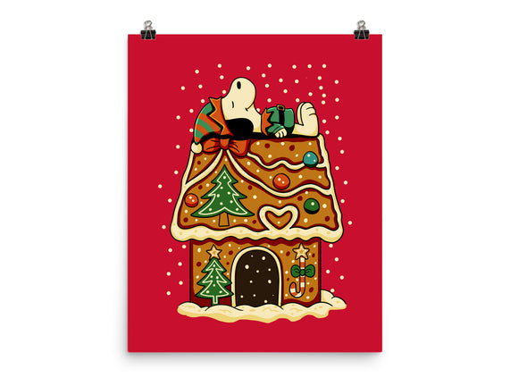 Snoopy On Gingerbread House