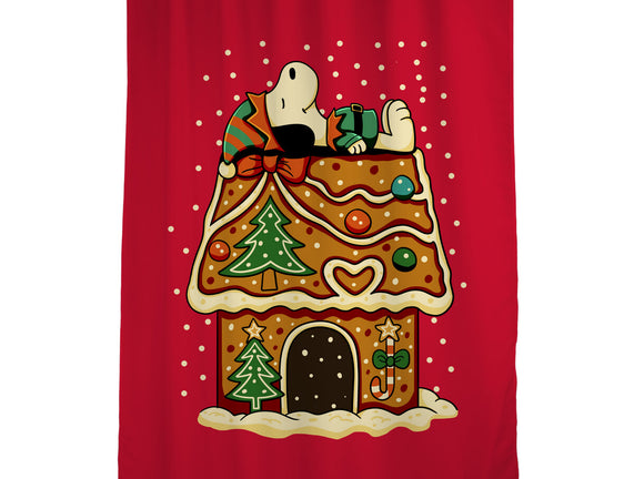 Snoopy On Gingerbread House