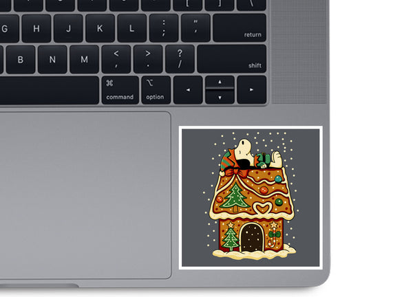 Snoopy On Gingerbread House