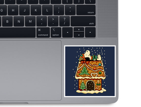 Snoopy On Gingerbread House