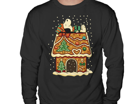 Snoopy On Gingerbread House