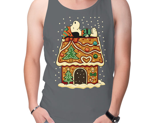 Snoopy On Gingerbread House