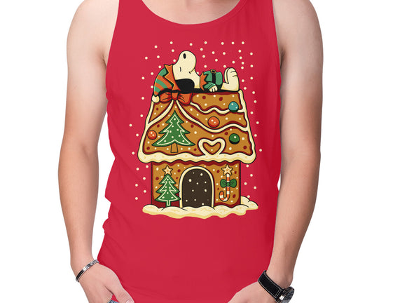 Snoopy On Gingerbread House