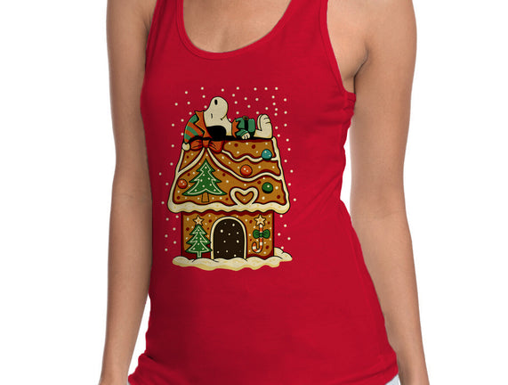 Snoopy On Gingerbread House