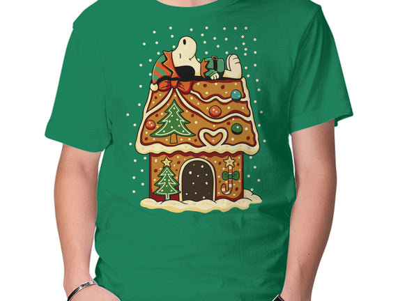 Snoopy On Gingerbread House