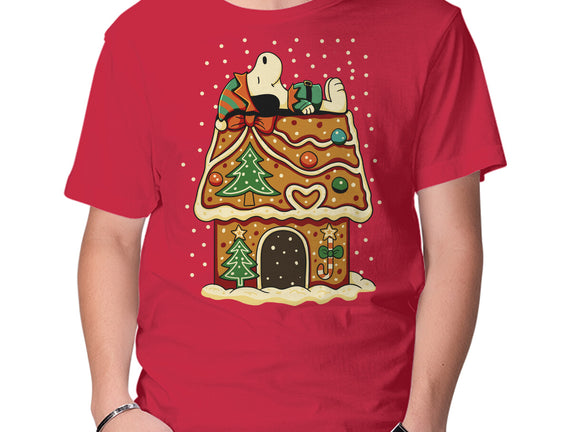 Snoopy On Gingerbread House