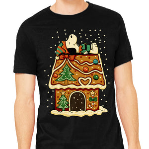 Snoopy On Gingerbread House