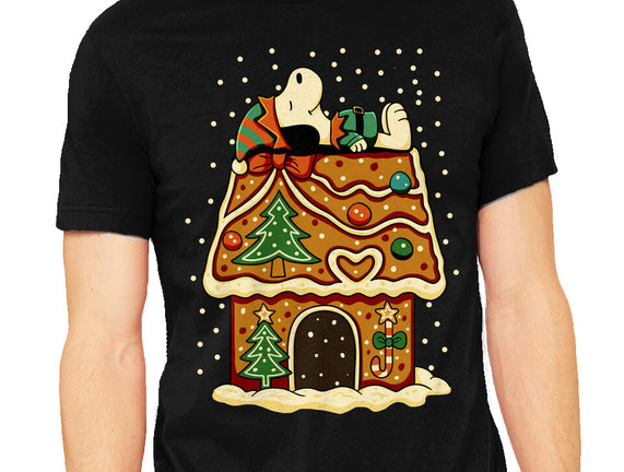 Snoopy On Gingerbread House
